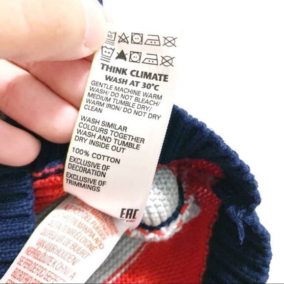 Marks and Spencer Dinosaur Christmas Tree Striped Sweater - Picture 7 of 9